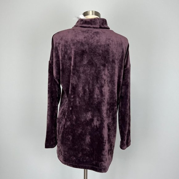 J Jill Pure Jill Womens Crushed Velour Cowl Neck Tunic Top Purple size Medium - Picture 5 of 10